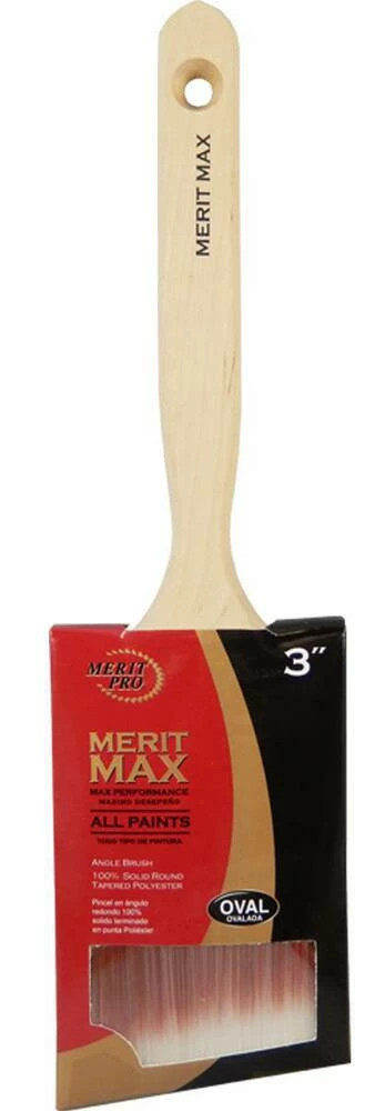MG Distribution Merit MAX 3 in. Interior or Exterior Angle Paint Brush with Beaver Tail Style Handle