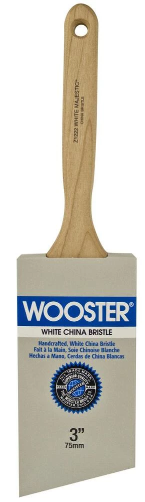 Wooster® Majestic™ 3 in. Angle Satin Sheen Brush in White