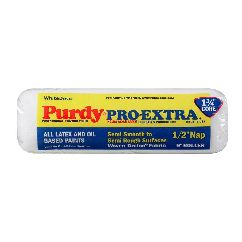 Purdy® WhiteDove™ Pro-Extra 9 in x 1/2 in Nap Woven Dralon™ Fabric Paint Roller Cover