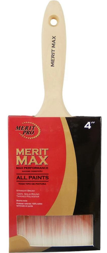 MG Distribution Merit MAX 4 in. Interior or Exterior Paint Brush with Beaver Tail Style Handle