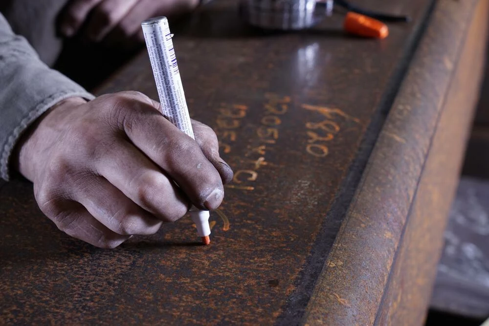 Markal® Valve Action® Paint Marker in Fluorescent Orange - Image 2