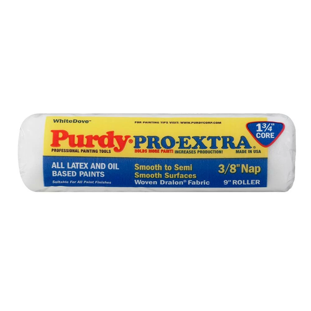 Purdy® WhiteDove™ Pro-Extra 9 in x 3/8 in Nap Woven Dralon™ Fabric Paint Roller Cover