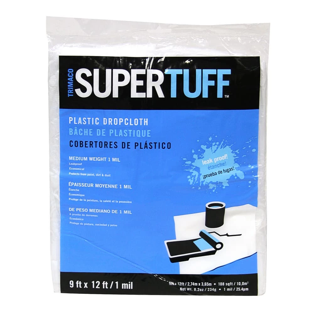 Trimaco 9 x 12 ft. 1 mil Plastic Drop Cloth