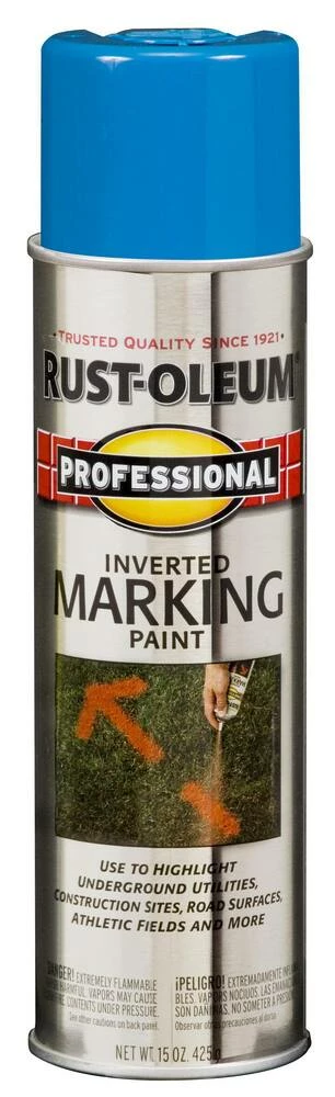Jones Stephens 15 oz. Marking Paint Spray in Caution Blue
