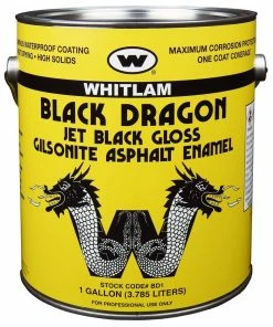 WHITLAM Black Dragon 1 gal Asphalt Paint in Black