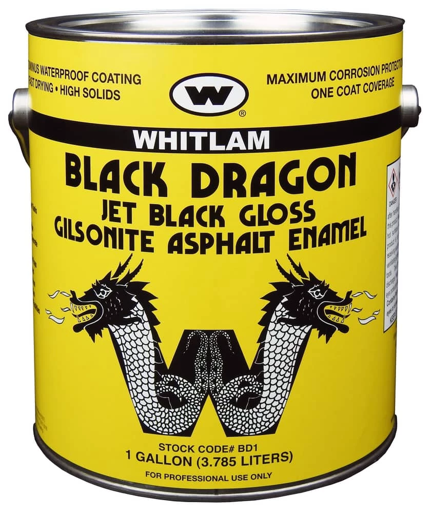 WHITLAM Black Dragon 1 gal Asphalt Paint in Black