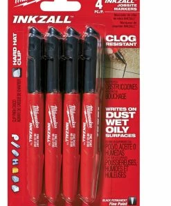 Milwaukee® Inkzall™ Plastic Marker in Black (Pack of 4)