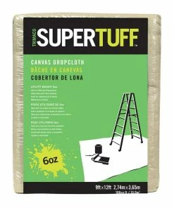 Trimaco 9 ft x 12 ft 6 oz Premium Canvas Full Piece Heavyweight Washable Dropcloth