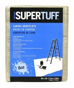 Trimaco 9 ft x 12 ft 8 oz Premium Canvas Full Piece Heavyweight Washable Dropcloth