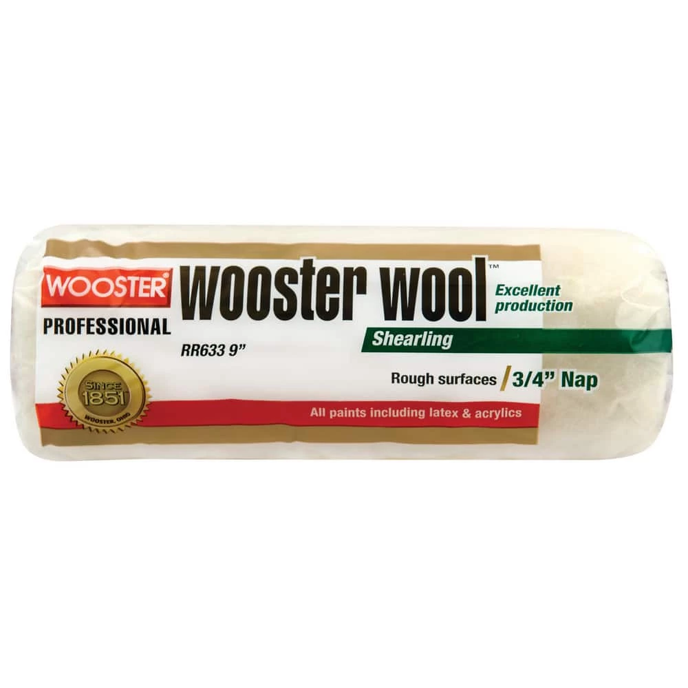 Wooster® Wool™ 9 in. Roller Cover with 3/4 in. Nap