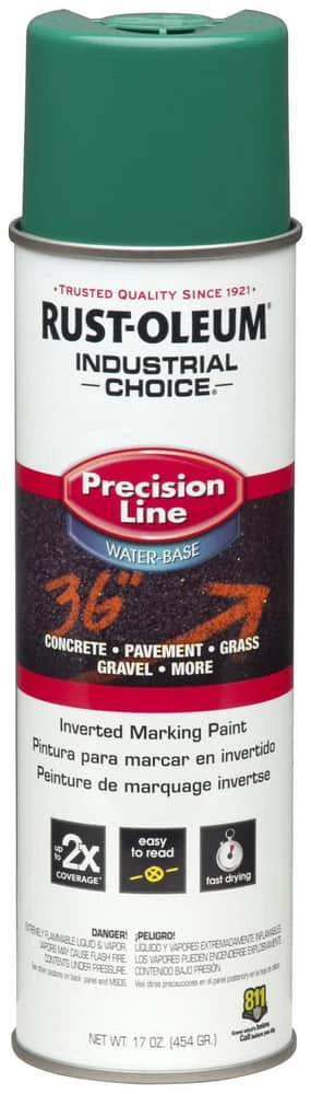 Rust-Oleum® Industrial Choice™ Precision Line® M1800 System 17 oz. Marking Spray Water Based in Safety Green
