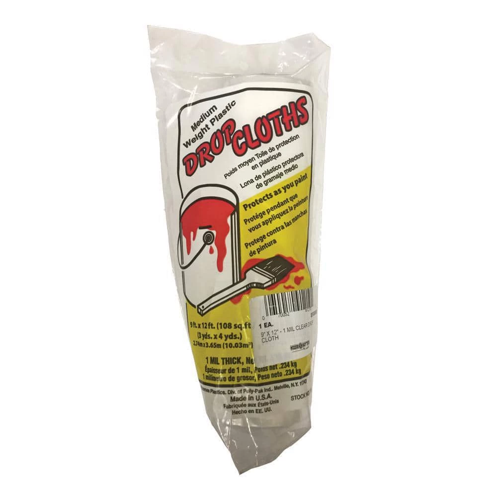 Jones Stephens 12 ft. Clear Drop Cloth