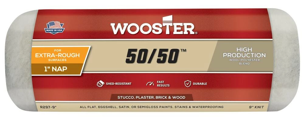 Wooster® 50/50™ 9 x 1 in. Plastic Lambswool Roller Cover