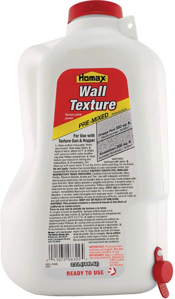 Homax 74 oz Premixed Popcorn Orange Peel or Knockdown Wall Texture for Texture Gun
