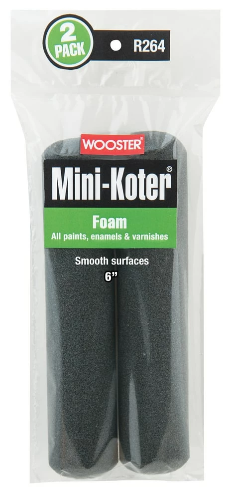 Wooster® Mini-Koter® 6 in. Foam Mini Roller Cover (Pack of 2)