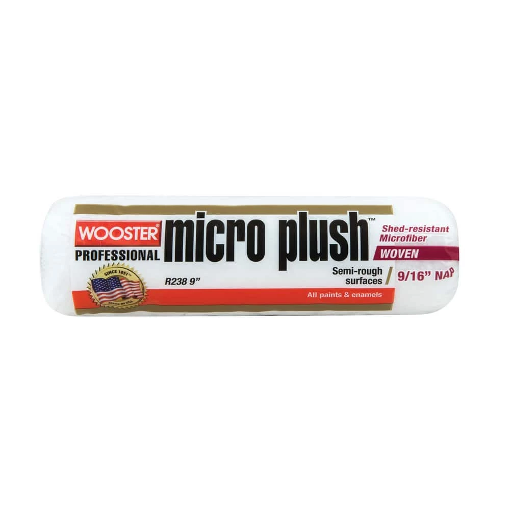 Wooster® Micro Plush™ 9 in. Roller Cover with 9/16 in. Nap in White and Green