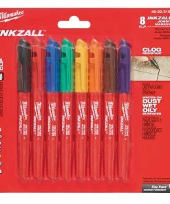 Milwaukee® Inkzall™ Plastic Marker in Black, Blue, Brown, Green, Orange, Purple, Red and Yellow (Pack of 8)