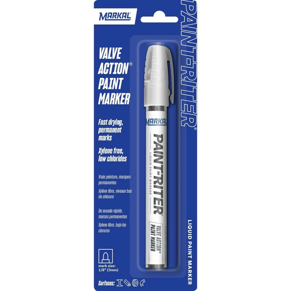 Markal® Valve Action® 5-3/4 in. Paint Marker in White