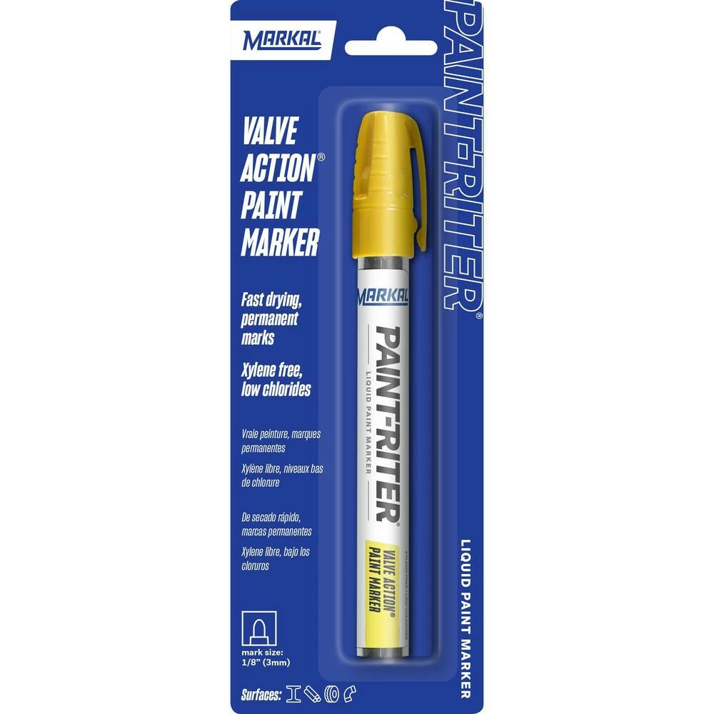 Markal® Valve Action® 5-3/4 in. Paint Marker in Yellow