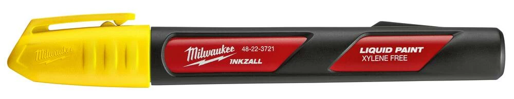 Milwaukee® Inkzall™ 6-9/100 x 93/100 x 79/100 in. Plastic Liquid Paint Marker in Yellow