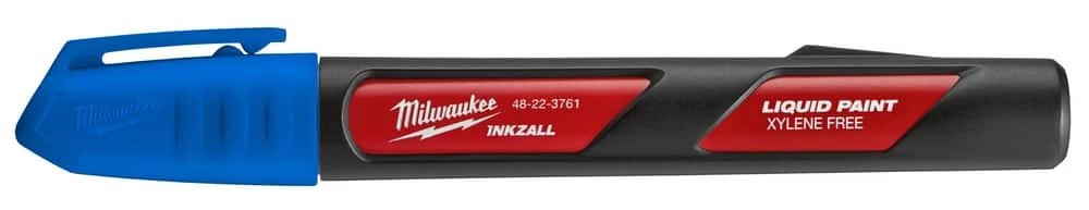 Milwaukee® Inkzall™ 6-9/100 x 93/100 x 79/100 in. Plastic Liquid Paint Marker in Blue